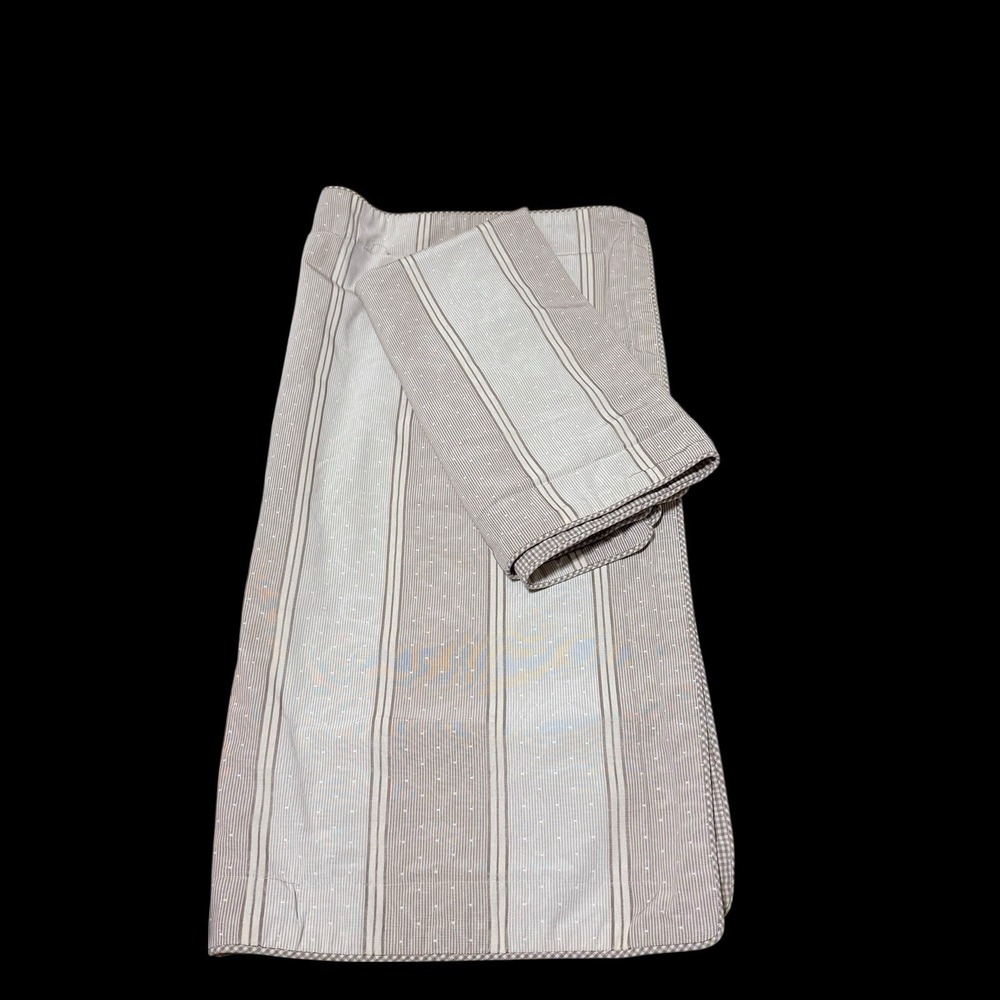 Legacy 27.5x27.5 Pillow Sham Covers Tan & Brown Stripes Gingham‎ Trim & Back